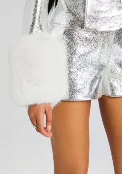 Talvi Leather Jacket -Retrofete Clothing Shop Ecommerce Crop 24 10 28 TalviLeatherJacket NayaShort Silver White 0043 ECOMM