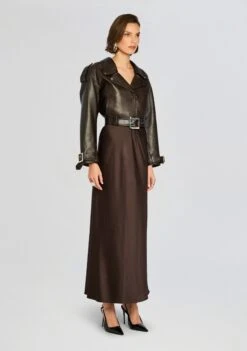 Einsley Leather Jacket -Retrofete Clothing Shop Ecommerce Crop 24 10 29 EinsleyLeatherJacket DarkBrown 0009 ECOMM