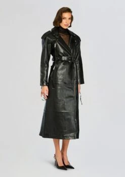 Knightley Leather Trench Coat -Retrofete Clothing Shop Ecommerce Crop 24 10 30 KNIGHTLEYTRENCH BLACK 0053 ECOMM