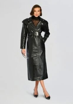 Knightley Leather Trench Coat -Retrofete Clothing Shop Ecommerce Crop 24 10 30 KNIGHTLEYTRENCH BLACK 0059 ECOMM