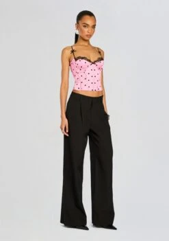 Marianne Corset Top -Retrofete Clothing Shop Ecommerce Crop 24 10 30 MarianneTop PinkPolkaDot 0045 ECOMM