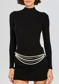 Chloe Pearl Chain Belt -Retrofete Clothing Shop Ecommerce Crop 24 10 30 Sonya Pearl Chain Belt Silver 0002 ECOMM