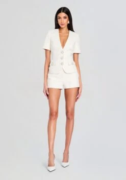 Makenna Tweed Top -Retrofete Clothing Shop Ecommerce Crop 24 11 14 MakennaTweedTop TorrenceTweedShort White Silver 0029 ECOMM