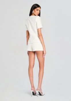 Makenna Tweed Top -Retrofete Clothing Shop Ecommerce Crop 24 11 14 MakennaTweedTop TorrenceTweedShort White Silver 0053 ECOMM