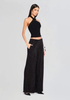 Lettie Embellished Knit Top -Retrofete Clothing Shop Ecommerce Crop 24 11 15 LettieEmbellishedKnitTop Black 0028 ECOMM