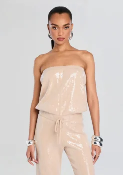 Allie Sequin Knit Jumpsuit -Retrofete Clothing Shop Ecommerce Crop 24 12 16 AllieJumpsuit Latte 0042 ECOMM scaled