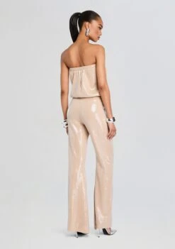 Allie Sequin Knit Jumpsuit -Retrofete Clothing Shop Ecommerce Crop 24 12 16 AllieJumpsuit Latte 0055 ECOMM