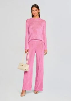 Sheldon Metallic Knit Pant -Retrofete Clothing Shop Ecommerce Crop 25 01 15 HanaMetallicKnitTop SheldonMetallicKnitPants PinkBubblegum 1873 ECOMM c2237986 3672 423e ba16 94bd62675314