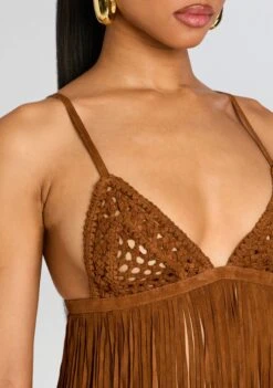 Jacinta Suede Fringe Bra -Retrofete Clothing Shop Ecommerce Crop 25 01 15 JacintaSuedeFringeBra Cognac 2419 ECOMM