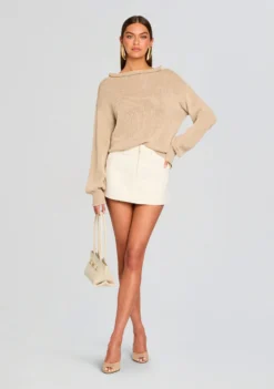 Oro Knit Sweater 9 Oro Knit Sweater -Retrofete Clothing Shop Ecommerce Crop 25 01 15 OroKnitSweater Stone KapaA LineSkirt Eggshell 2453 ECOMM scaled