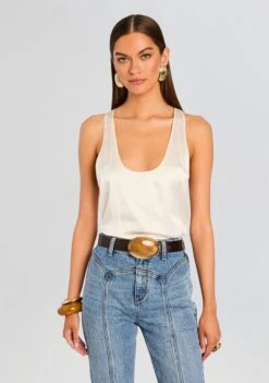 Dagmar High Waist Leather Belt 7 Dagmar High Waist Leather Belt -Retrofete Clothing Shop Ecommerce Crop 25 03 17 Dagmar Belt Tigers Eye Brown 1876 ECOMM
