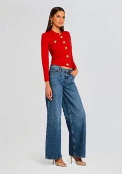 Penni Knit Jacket -Retrofete Clothing Shop Ecommerce Crop 25 03 17 Penni Knit Jacket Metallic Geranium 0056 ECOMM