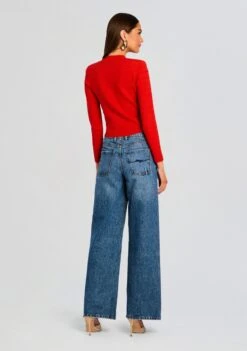 Penni Knit Jacket -Retrofete Clothing Shop Ecommerce Crop 25 03 17 Penni Knit Jacket Metallic Geranium 0063 ECOMM