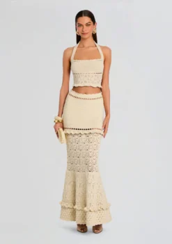 Magdalena Crochet Skirt -Retrofete Clothing Shop Ecommerce Crop 25 04 08 Soliana Crochet Top Magdalena Crochet Skirt Ivory Gold 0014 ECOMM scaled
