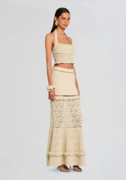 Magdalena Crochet Skirt -Retrofete Clothing Shop Ecommerce Crop 25 04 08 Soliana Crochet Top Magdalena Crochet Skirt Ivory Gold 0040 ECOMM scaled