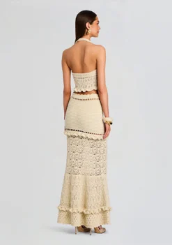 Magdalena Crochet Skirt -Retrofete Clothing Shop Ecommerce Crop 25 04 08 Soliana Crochet Top Magdalena Crochet Skirt Ivory Gold 0057 ECOMM scaled