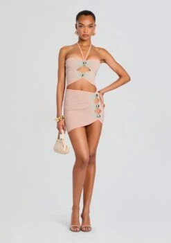 Brea Knit Top -Retrofete Clothing Shop Ecommerce Crop 25 04 09 Brea Knit Top Hydra Knit Skirt Metallic Peche Eucal 0009 ECOMM