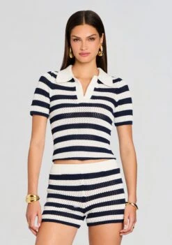 Pax Crochet Polo Top