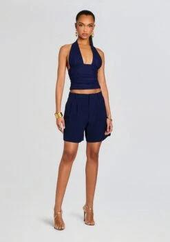 Elara Short -Retrofete Clothing Shop Ecommerce Crop 25 05 08 BiminiMeshHalterTop ElaraShort Navy 0031 ECOMM