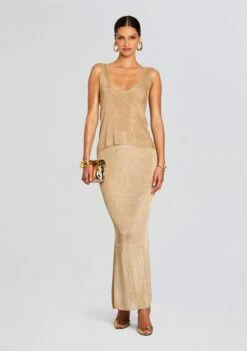Hero Metallic Knit Tank 9 Hero Metallic Knit Tank -Retrofete Clothing Shop Ecommerce Crop 25 05 08 HeroTank HarmonyMetallicKnitSkirt Gold 0009 ECOMM