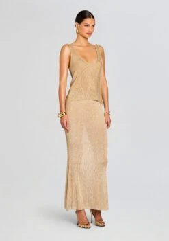 Hero Metallic Knit Tank 8 Hero Metallic Knit Tank -Retrofete Clothing Shop Ecommerce Crop 25 05 08 HeroTank HarmonyMetallicKnitSkirt Gold 0040 ECOMM
