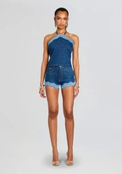 Ritzi Denim Short -Retrofete Clothing Shop Ecommerce Crop 25 05 08 RhondaDenimTop RitziDenimShort MontanaMix 0021 ECOMM 1