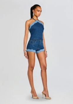 Ritzi Denim Short -Retrofete Clothing Shop Ecommerce Crop 25 05 08 RhondaDenimTop RitziDenimShort MontanaMix 0048 ECOMM 1