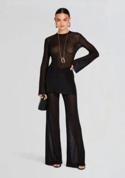 Ines Metallic Knit Top -Retrofete Clothing Shop Ecommerce Crop 25 06 11 InesTop SheldonMetallicKnitPant Black 0012 ECOMM 1b844d55 83e8 4c27 98b1 7deea801f5aa