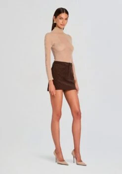 Azalea Mini Skirt -Retrofete Clothing Shop Ecommerce Crop 25 07 10 Azalea Mini Skirt Slate Brown 2799 ECOMM