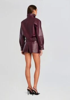 Lykke Leather Jacket -Retrofete Clothing Shop Ecommerce Crop 25 08 06 Lykke Leather Jacket Naya Short Bordeaux 2476 ECOMM