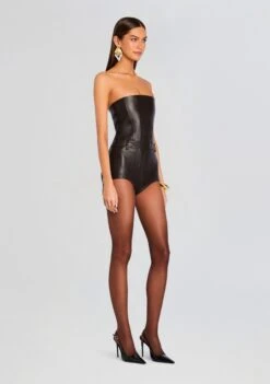 Pernille Leather Romper -Retrofete Clothing Shop Ecommerce Crop 25 08 06 Pernille Leather Romper Tobacco 0865 ECOMM
