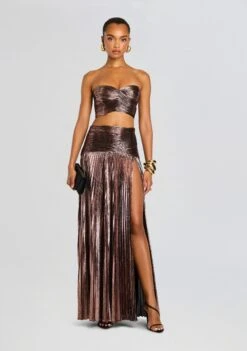 Olivera Skirt -Retrofete Clothing Shop Ecommerce Crop 25 08 14 FlorianaTop OliveraSkirt MetallicMauve 0206 ECOMM