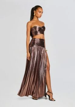 Olivera Skirt -Retrofete Clothing Shop Ecommerce Crop 25 08 14 FlorianaTop OliveraSkirt MetallicMauve 0238 ECOMM