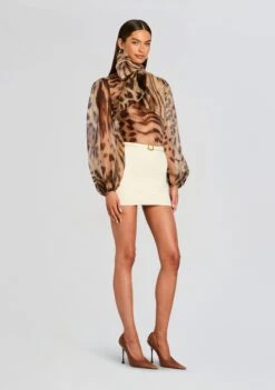 Peregrine Silk Blouse -Retrofete Clothing Shop Ecommerce Crop 25 08 14 PeregrineBlouseMelting AnimalPrint 0037 ECOMM