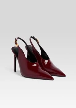 Celia Leather Slingback -Retrofete Clothing Shop Ecommerce Crop CELIALEATHERSLINGBACK BURGUNDY 168 ECOMM