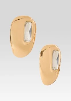Bianca Earrings -Retrofete Clothing Shop Ecommerce Crop FW25 BIANCAEARRING GOLDCLEAR 302 ECOMM