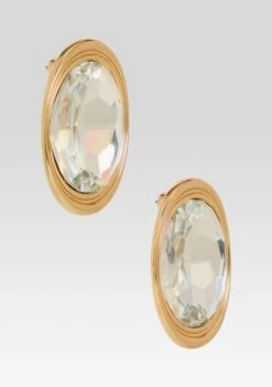 Salma Earrings -Retrofete Clothing Shop Ecommerce Crop FW25 SALMAEARRINGS GOLDCLEAR 373 ECOMM