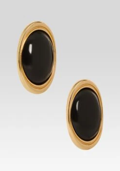 Sanaa Earrings -Retrofete Clothing Shop Ecommerce Crop FW25 SANAAEARRINGS BLACKGOLD 362 ECOMM