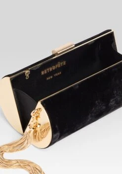 Gracelyn Clutch -Retrofete Clothing Shop Ecommerce Crop GRACELYNCLUTCH VELVETBLACK 200 ECOMM