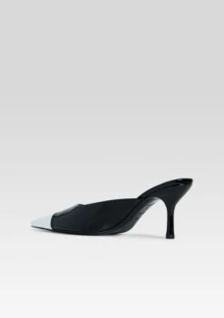 Allegra Leather Kitten Mule -Retrofete Clothing Shop Ecommerce Crop HL25 AllegraLeatherKittenMule Black 381 ECOMM