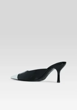 Allegra Leather Kitten Mule -Retrofete Clothing Shop Ecommerce Crop HL25 AllegraLeatherKittenMule Black 381 ECOMM scaled