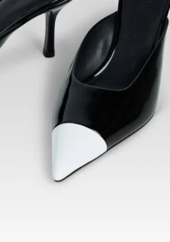 Allegra Leather Kitten Mule -Retrofete Clothing Shop Ecommerce Crop HL25 AllegraLeatherKittenMule Black 383 ECOMM