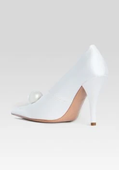 Corinna Satin Heel 9 Corinna Satin Heel -Retrofete Clothing Shop Ecommerce Crop HL25 CORINNASATINHEEL WINTERWHITEWITHPEARL 301 ECOMM