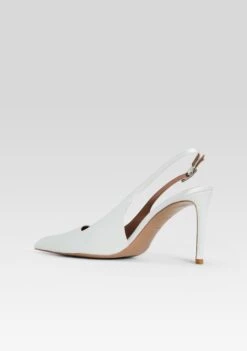 Evelyn Satin Slingback -Retrofete Clothing Shop Ecommerce Crop HL25 EvelynSatinSlingback WinterWhite 403 ECOMM