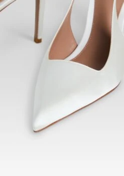 Evelyn Satin Slingback -Retrofete Clothing Shop Ecommerce Crop HL25 EvelynSatinSlingback WinterWhite 407 ECOMM