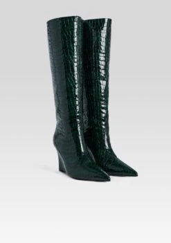 Natassa Wedge Boot -Retrofete Clothing Shop Ecommerce Crop HL25 NATASSAWEDGEBOOT PINECROCO 247 ECOMM