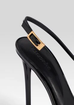 Simona Leather Slingback -Retrofete Clothing Shop Ecommerce Crop HL25 SIMONALEATHERSLINGBACK BLACK 176 ECOMM