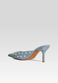 Pacifica Embellished Denim Mule -Retrofete Clothing Shop Ecommerce Crop PACIFICAMULE TELAVIVSAND 028 ECOMM