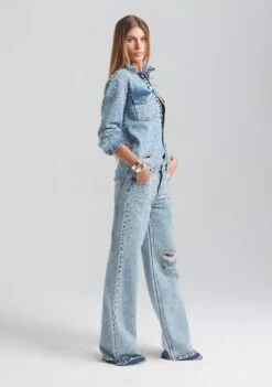 Doreen Crystal Embellished Denim Shirt -Retrofete Clothing Shop Ecommerce Crop Retrofete Ecomm set2 Look13 1883 881dc66c 1c75 4ed1 a5fe 5bf37c89a984
