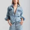 Doreen Crystal Embellished Denim Shirt